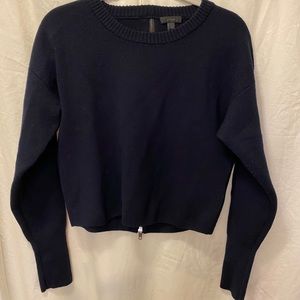 J CREW Cropped Sweater. Zipper in Back. Size L.